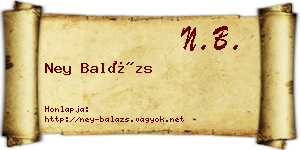 Ney Balázs névjegykártya